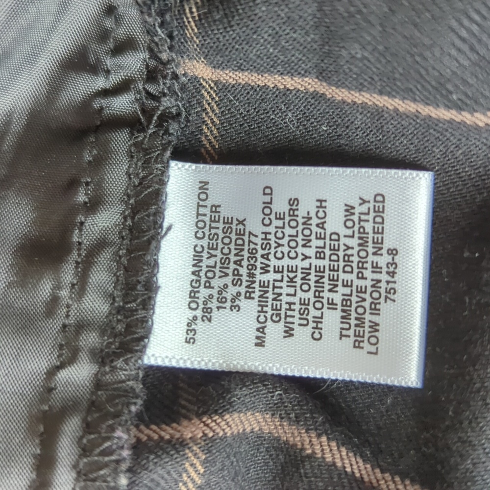 Liz Claiborne Simply Liz Plaid Career Pants 10 Black Brown/Tan Pattern - Picture 5 of 16